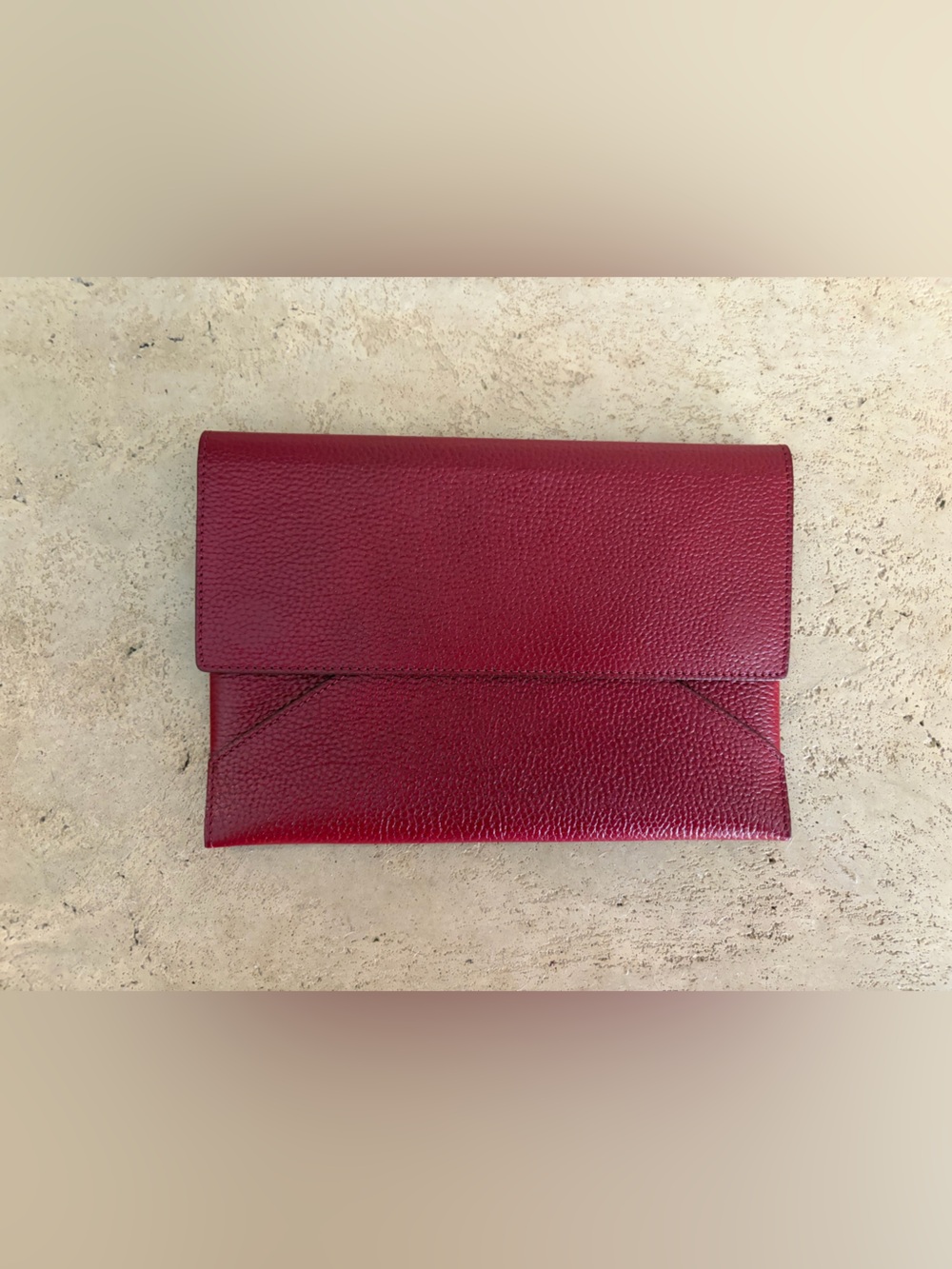 Red Leather Women’s Envelope Clutch
